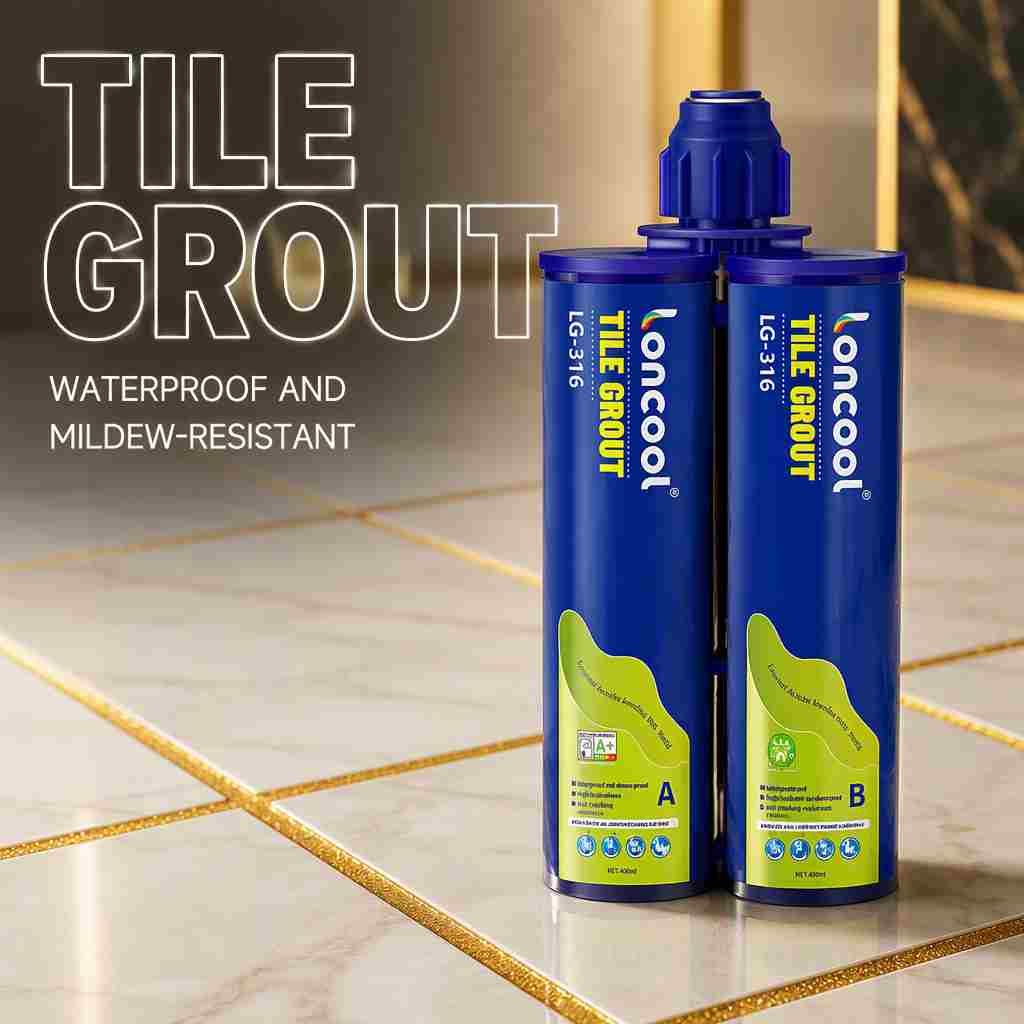 Epoxy tile grout .